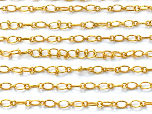 Stunning  18k Solid Gold plain Chain in 5X3mm in Oval Shape  - SGGRC-046, Sold by 17 cm. - view 3