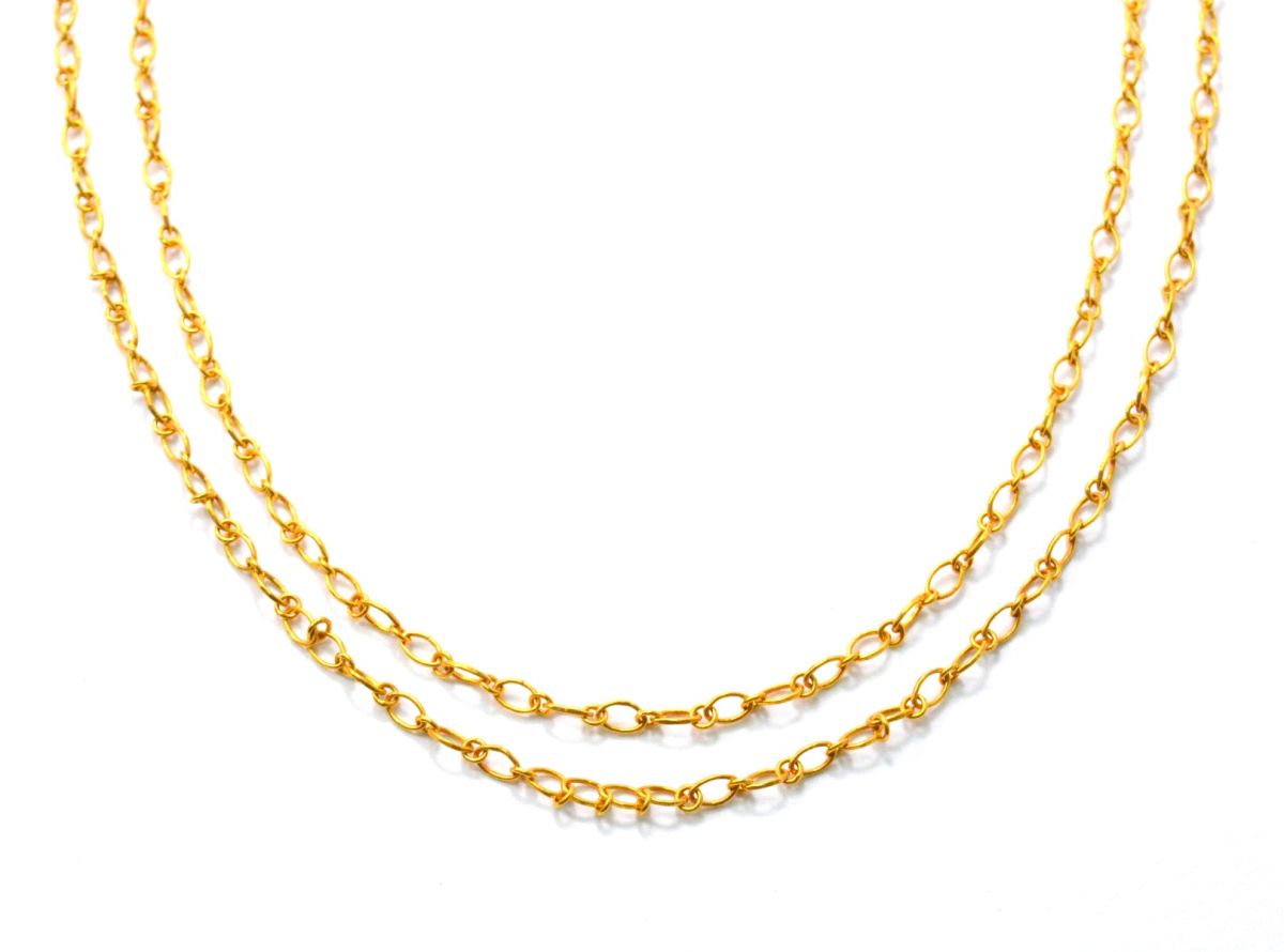 Stunning  18k Solid Gold plain Chain in 5X3mm in Oval Shape  - SGGRC-046, Sold by 17 cm.