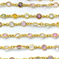 18K Solid Yellow Gold Attractive Bezel Chain With Natural Round Multi Sapphire Stone Size - 4.00 MM. Sold By 17CM, SGGRC-047.