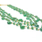 Lovely   18k Solid Gold Necklace With Emerald Stone - 4mm ,SGGRC-048
