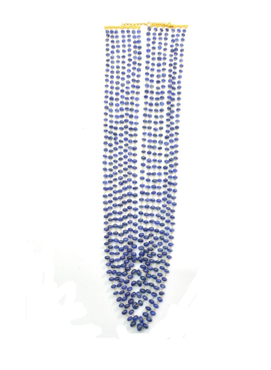 Stunning 18k Solid Gold Necklace - Natural Tanzanite Stone - 4-7mm  Size, SGGRC-051