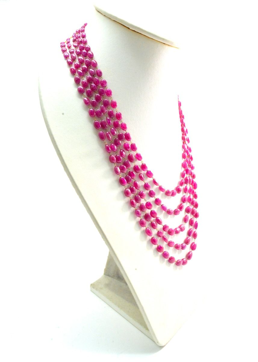 Gorgeous 14k Solid Gold Necklace With AAA Quality in Ruby Stone- 4.60X5.60 - 7X9mm , SGGRC-051