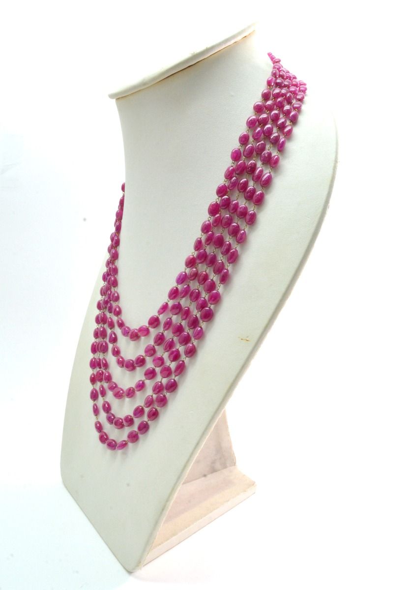 Gorgeous 14k Solid Gold Necklace With AAA Quality in Ruby Stone- 4.60X5.60 - 7X9mm , SGGRC-051