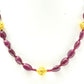 Stunning   18k Solid Gold Necklace With Natural Tanzanite Stone - 12X14mm Size - SGGRC-054