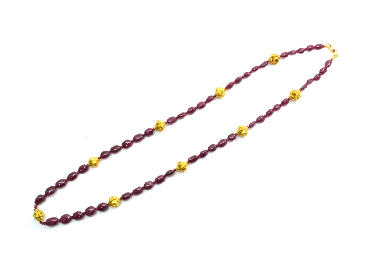 Stunning   18k Solid Gold Necklace With Natural Tanzanite Stone - 12X14mm Size - SGGRC-054