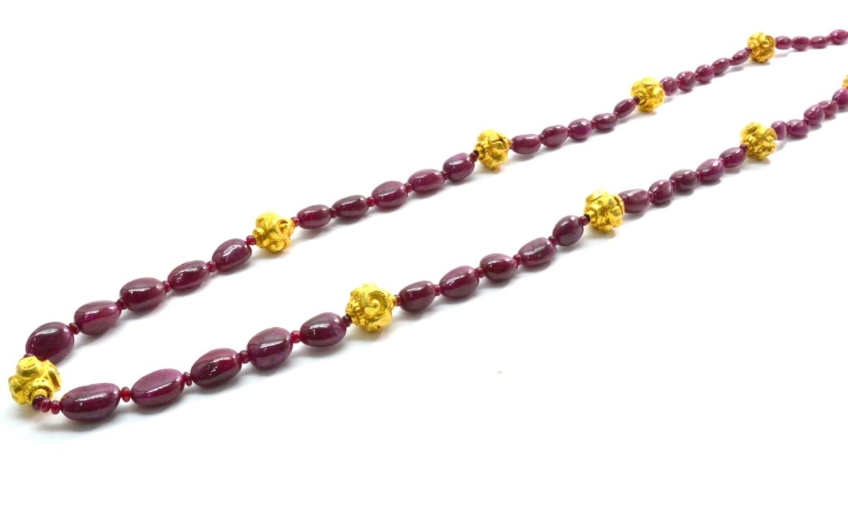 Stunning   18k Solid Gold Necklace With Natural Tanzanite Stone - 12X14mm Size - SGGRC-054