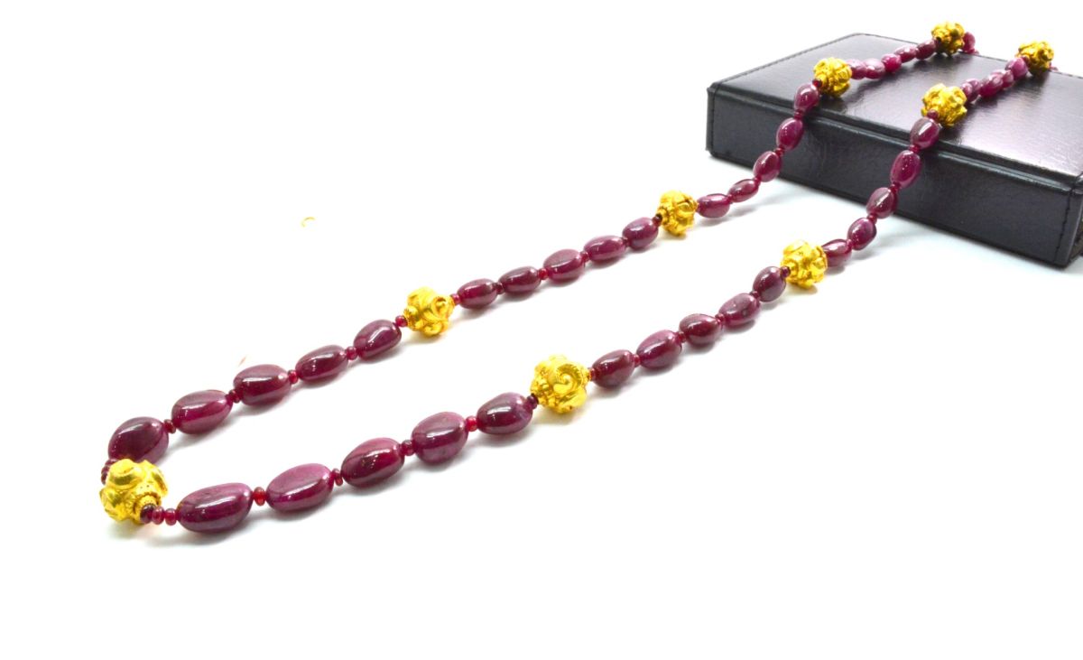 Stunning   18k Solid Gold Necklace With Natural Tanzanite Stone - 12X14mm Size - SGGRC-054