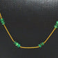 Lovely  18k Solid Gold Necklace With Natural Emerald Stone - 4-6 mm Size - SGGRC-061