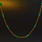Ravishing  18k Solid Gold Necklace in  Natural Emerald Stone - 4 mm Size - SGGRC-063