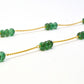 Ravishing  18k Solid Gold Necklace in  Natural Emerald Stone - 4 mm Size - SGGRC-063