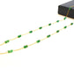 Ravishing  18k Solid Gold Necklace in  Natural Emerald Stone - 4 mm Size - SGGRC-063