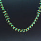 18k Solid Gold Necklace With Natural Emerald Stone - 2.50mm  Size - SGGRC-066