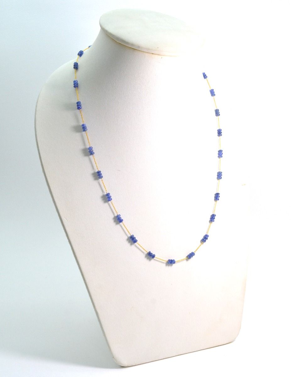 18k Solid Gold Necklace in 4 mm Size With Roundel Shape - SGGRC-069