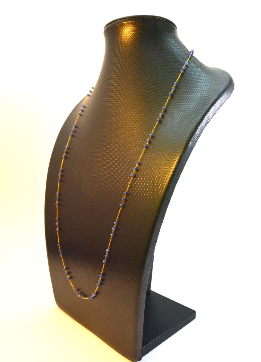 Amazingly  18k Solid Gold Necklace With Natural Sapphire Stone - 3.50mm Size - SGGRC-071