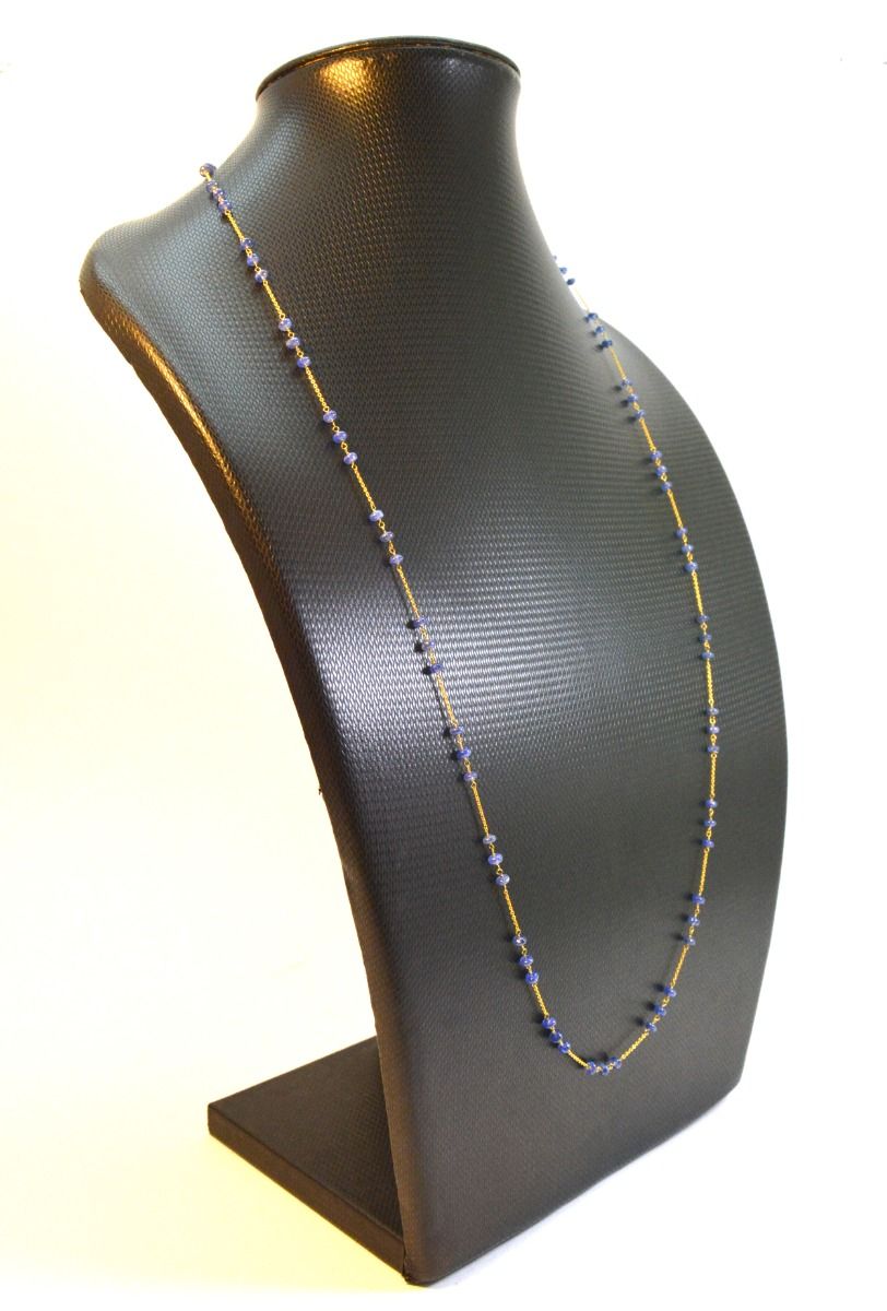 Amazingly  18k Solid Gold Necklace With Natural Sapphire Stone - 3.50mm Size - SGGRC-071