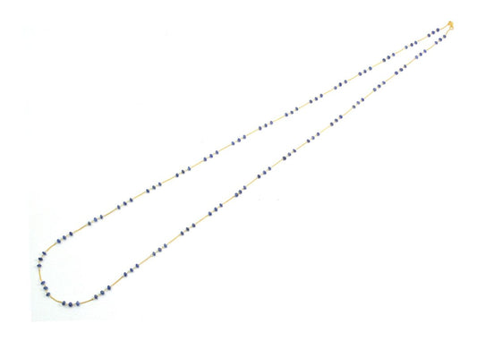 Amazingly  18k Solid Gold Necklace With Natural Sapphire Stone - 3.50mm Size - SGGRC-071