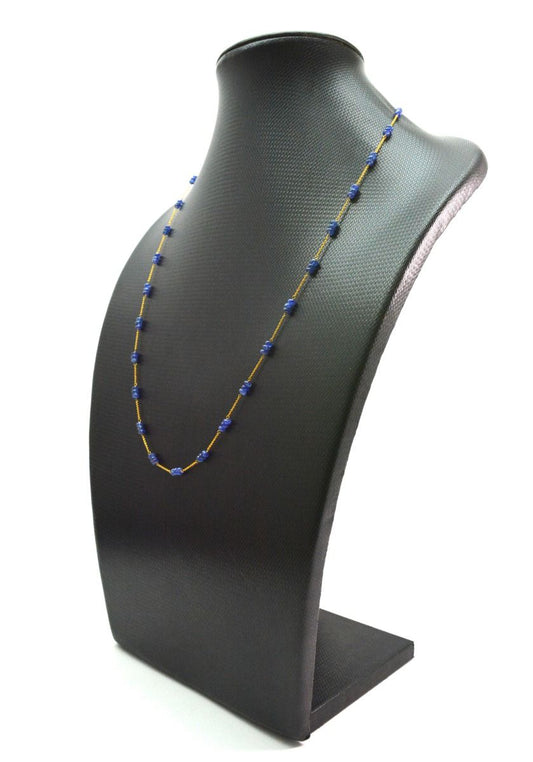 Stunning  18k Solid Gold Necklace in 3.50mm - Natural Sapphire Stone  - SGGRC-072
