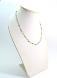 18k Solid Gold Necklace With Natural Emerald and Ruby Stone - 3mm Size - SGGRC-073