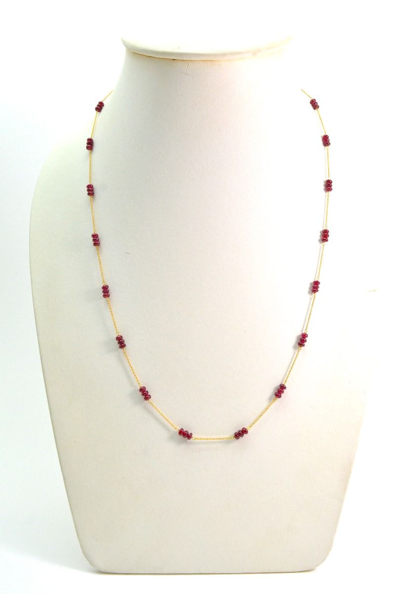 Alluring  18k Solid Gold Necklace in Roundel Shape  - 4mm Size - SGGRC-078