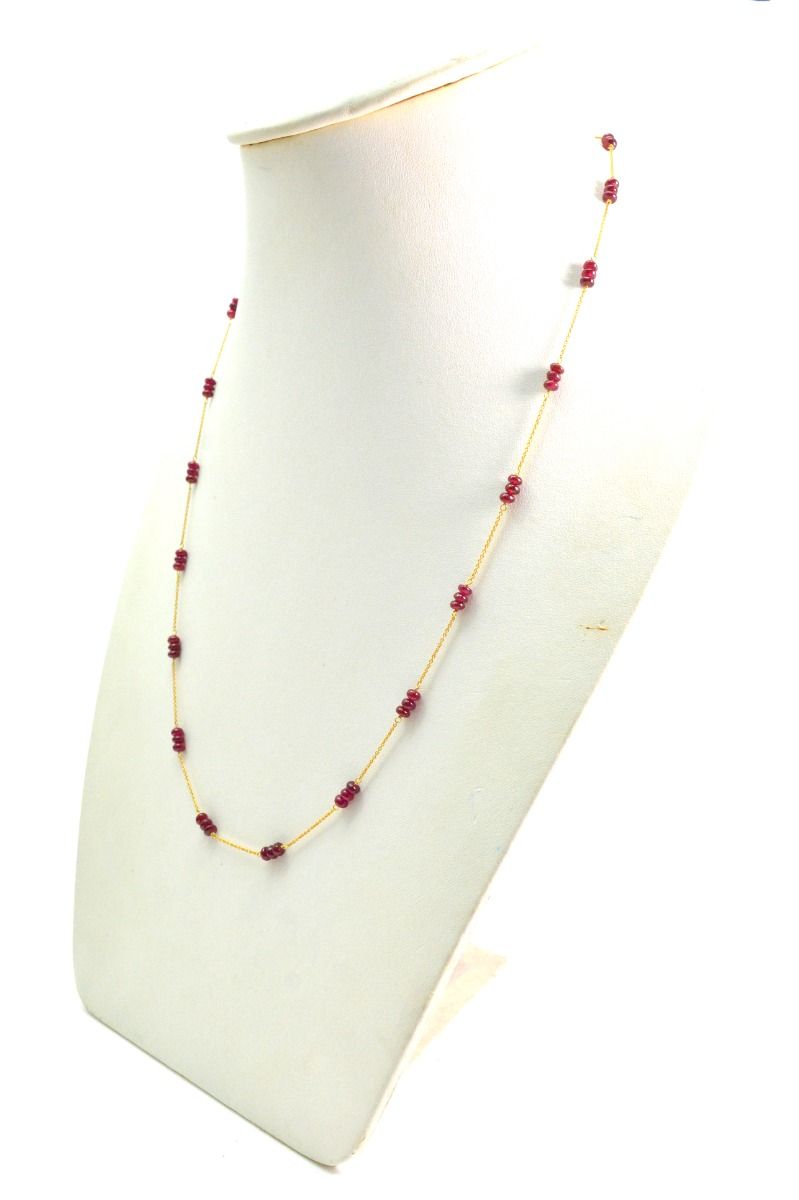 Alluring  18k Solid Gold Necklace in Roundel Shape  - 4mm Size - SGGRC-078