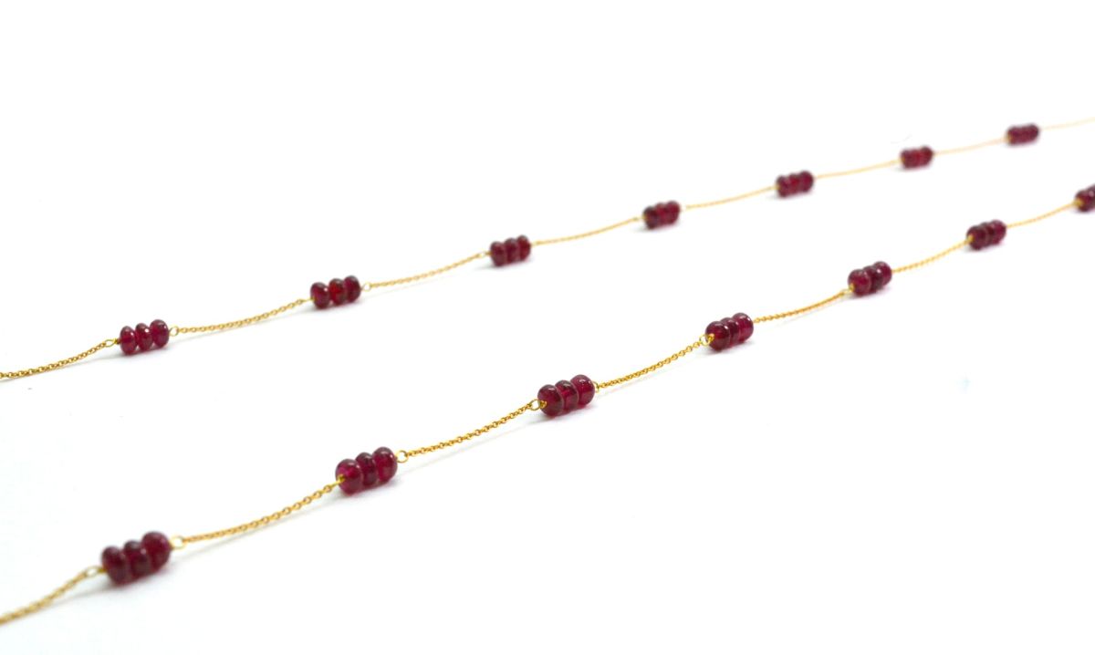 Alluring  18k Solid Gold Necklace in Roundel Shape  - 4mm Size - SGGRC-078