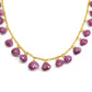 Amazingly  18k Solid Gold Necklace With AAA Quality Ruby Stone- 5X5 - 8X8 mm Size - SGGRC-080