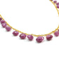 Amazingly  18k Solid Gold Necklace With AAA Quality Ruby Stone- 5X5 - 8X8 mm Size - SGGRC-080