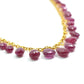Gorgeous 18k Solid Gold Necklace Studded With Ruby Stone, 8X5mm - SGGRC-081
