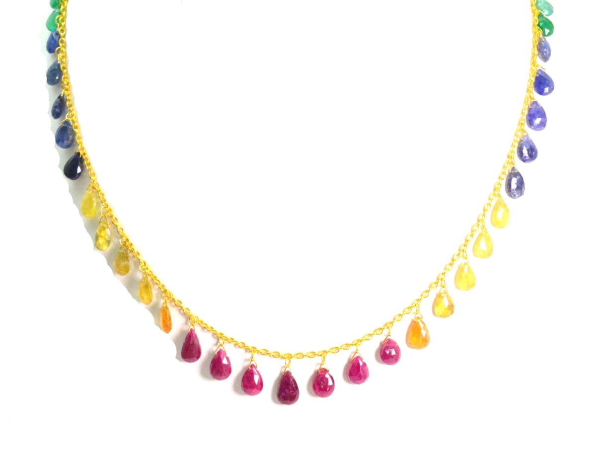 Lovely 18k Solid Gold Necklace With AAA Quality in  7.00x4.50-9.00x6.00mm- SGGRC-083