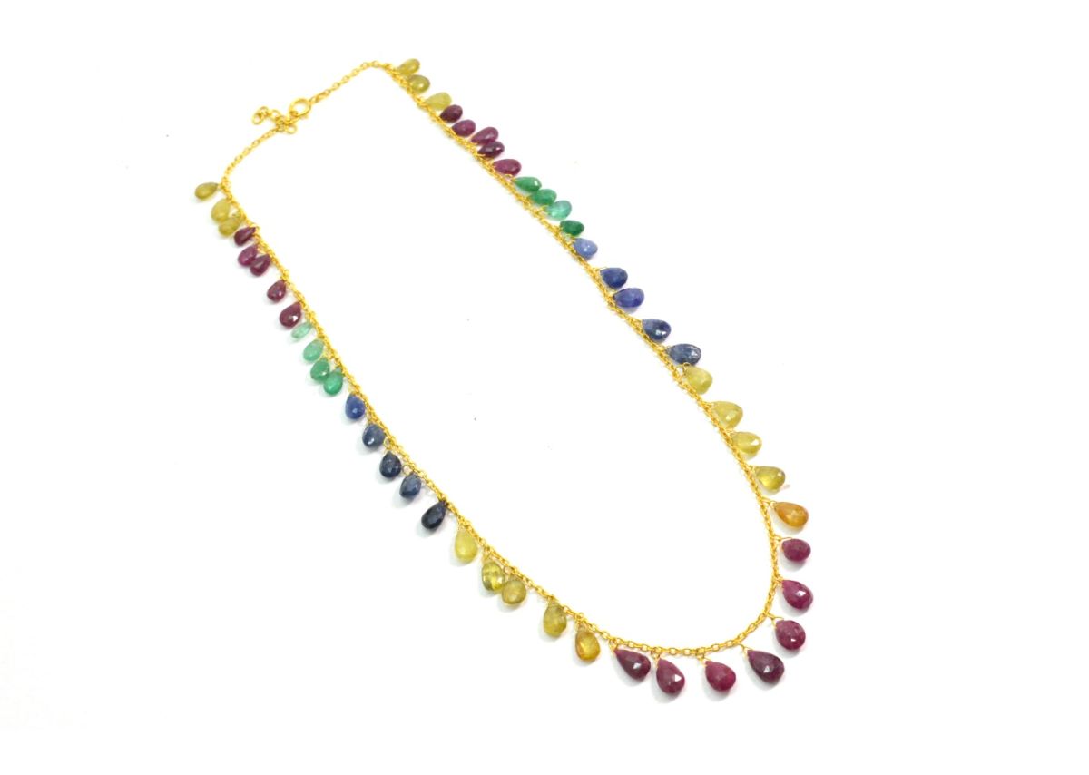 Lovely 18k Solid Gold Necklace With AAA Quality in  7.00x4.50-9.00x6.00mm- SGGRC-083