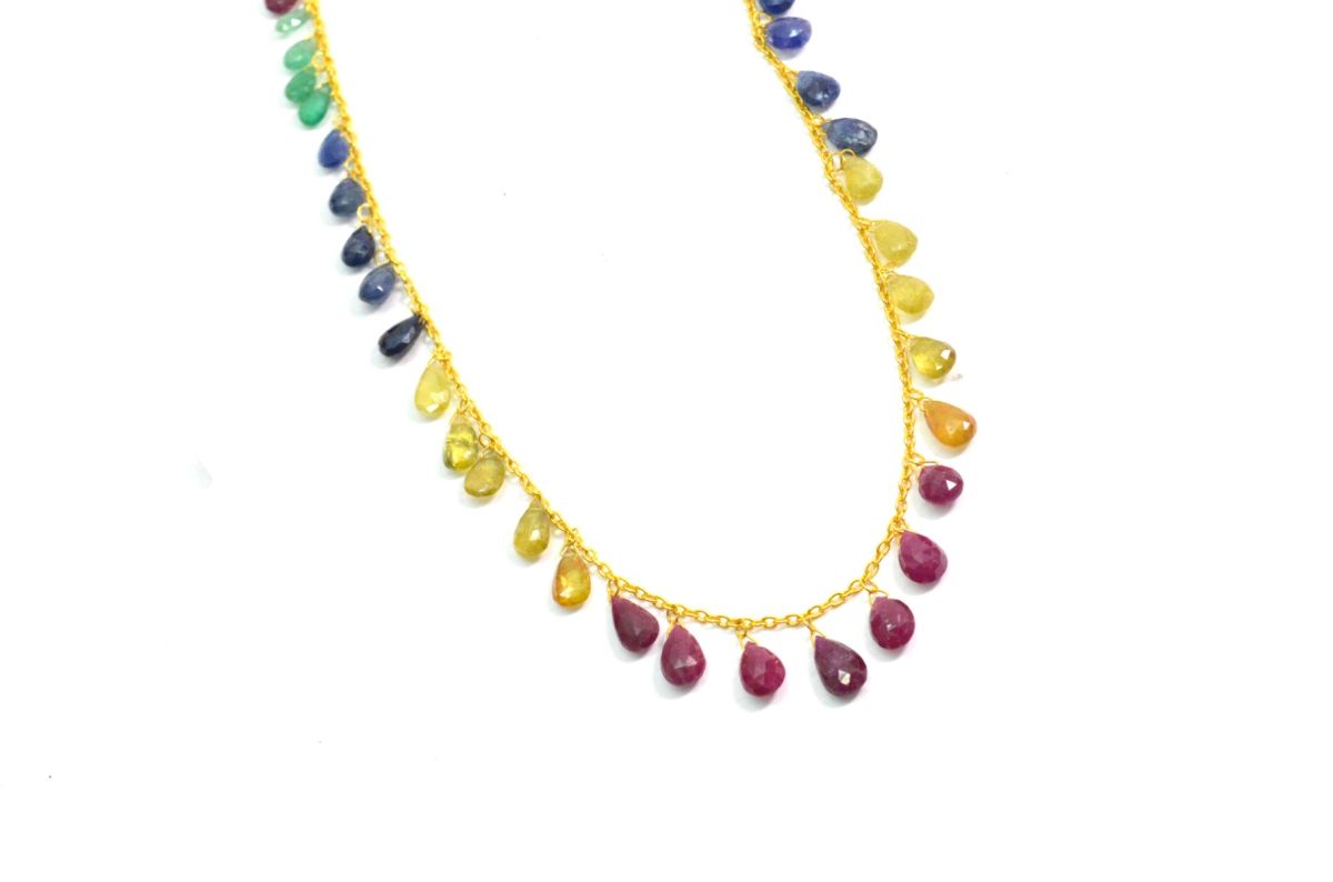 Lovely 18k Solid Gold Necklace With AAA Quality in  7.00x4.50-9.00x6.00mm- SGGRC-083