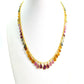 Glamorous 18k Solid Gold Necklace With Emerald , Ruby , Sapphire ,  8.50x6.50mm-13.50x9.00mm , SGGRC-086