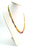 Glamorous 18k Solid Gold Necklace With Emerald , Ruby , Sapphire ,  8.50x6.50mm-13.50x9.00mm , SGGRC-086