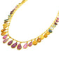 Glamorous 18k Solid Gold Necklace With Emerald , Ruby , Sapphire ,  8.50x6.50mm-13.50x9.00mm , SGGRC-086