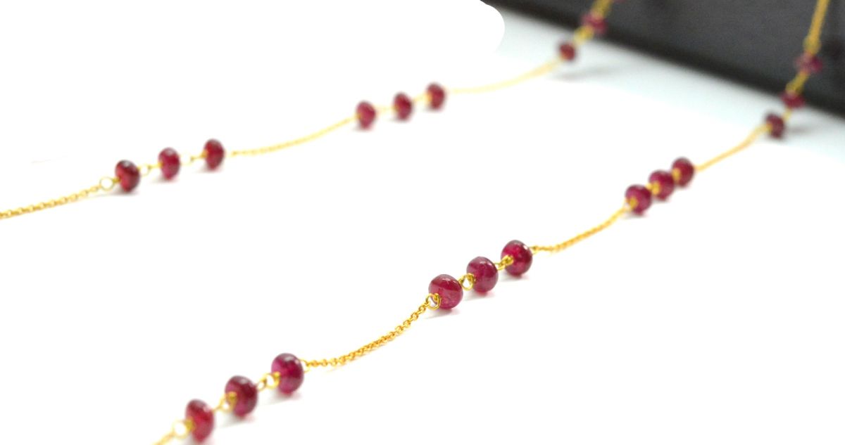 Stunning  18k Solid Gold Necklace in Round Shape - 4mm Size , SGGRC-091