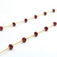 18k Solid Gold Necklace Studded With Natural Ruby Stone, 4mm Size - SGGRC-093