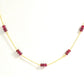 18k Solid Gold Necklace With AAA Quality - Natural Ruby , 3.50 mm - SGGRC-094
