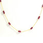 18k Solid Gold Necklace Studded With Natural Ruby Stone - 3.50 mm , SGGRC-095