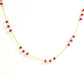 18K Solid Yellow Gold, Elegant Wire Wrapped Necklace with AAA Quality Natural Ruby Stones. Roundel -3.50mm Sold by 1 Pc, SGGRC-096