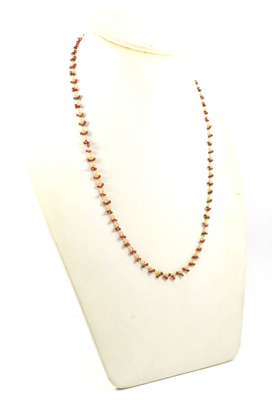 18k Solid Gold Necklace Studded With AAA Quality - 2.50 - 3.00 mm , SGGRC-098