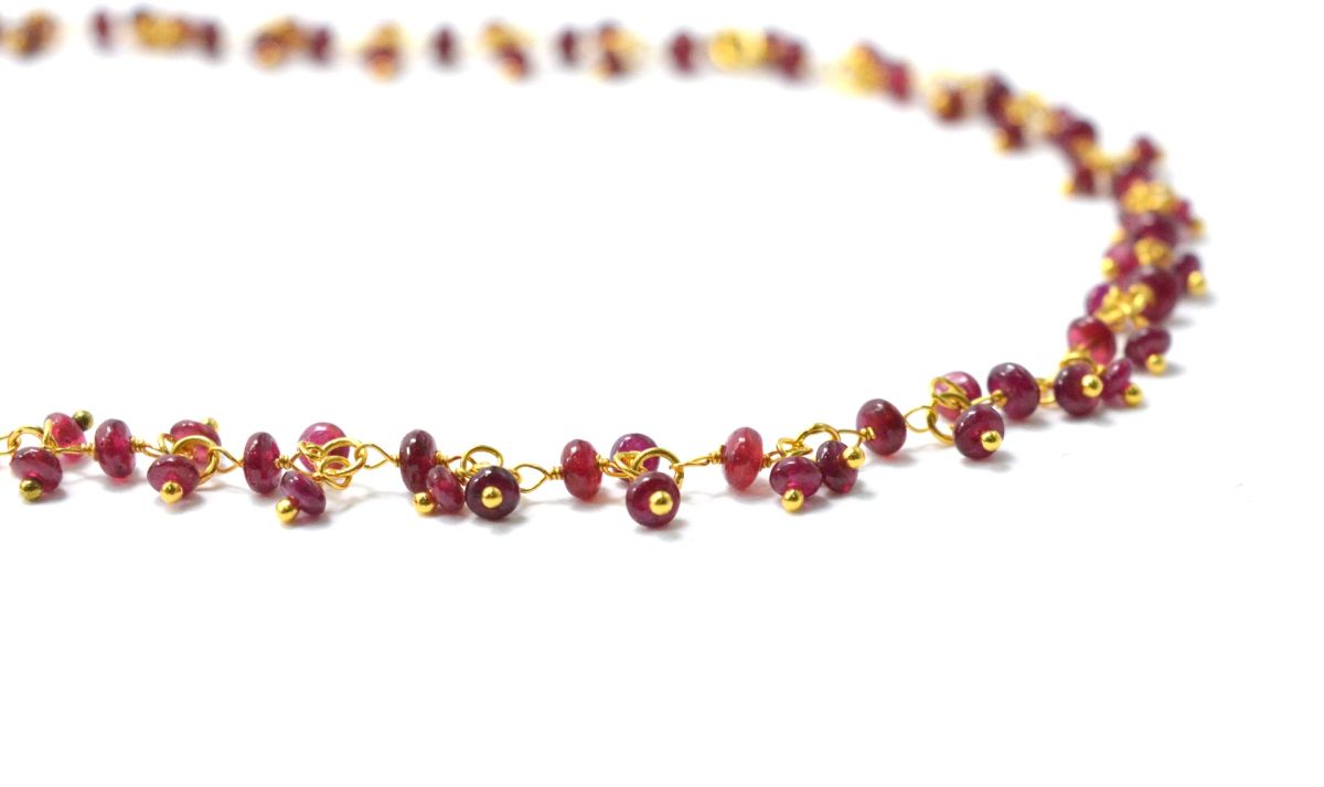 18k Solid Gold Necklace Studded With AAA Quality - 2.50 - 3.00 mm , SGGRC-098