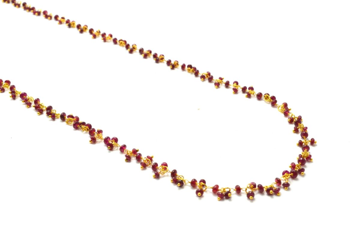 18k Solid Gold Necklace Studded With AAA Quality - 2.50 - 3.00 mm , SGGRC-098