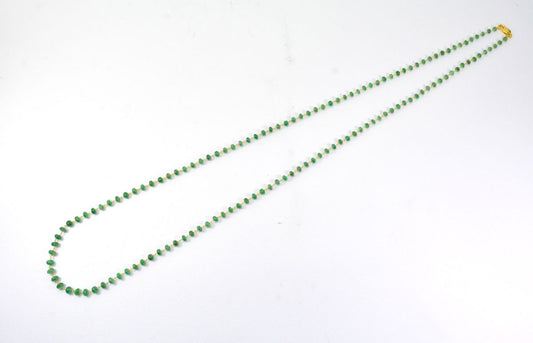 18k Solid Gold Necklace Studded With Natural Emerald Stone,  4- 6 mm , SGGRC-099 - view 3