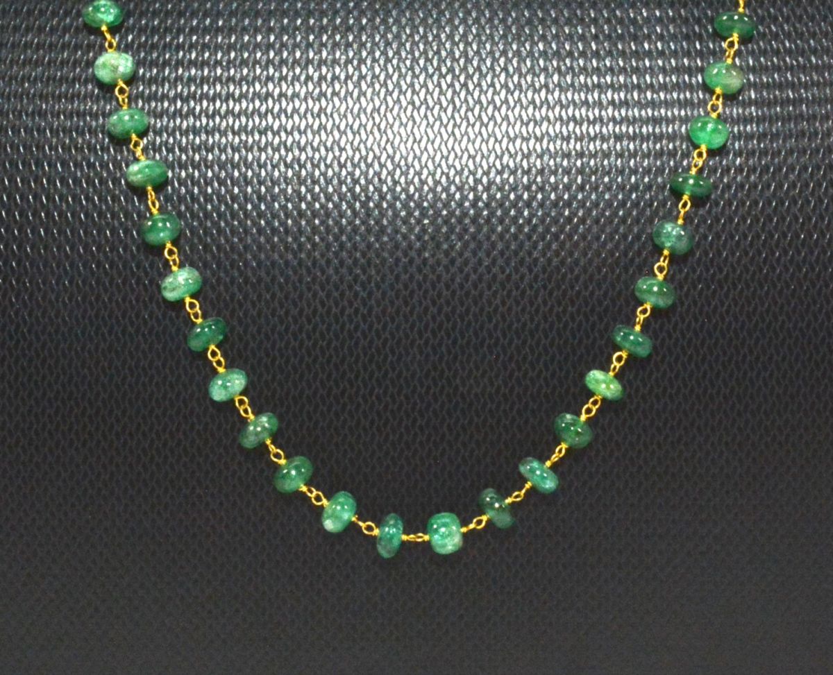 18k Solid Gold Necklace in Roundel Shape With 4 - 6 mm Size, SGGRC-098