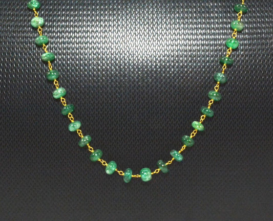 18k Solid Gold Necklace in Roundel Shape With 4 - 6 mm Size, SGGRC-098 - view 3