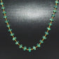 18k Solid Gold Necklace - Natural Emerald Stone,  4 - 6 mm Size, SGGRC-101