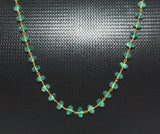18k Solid Gold Necklace - Natural Emerald Stone,  4 - 6 mm Size, SGGRC-101