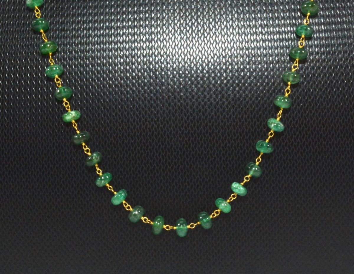 18k Solid Gold Necklace in Roundel Shape - 4.50 - 6 mm , SGGRC-102