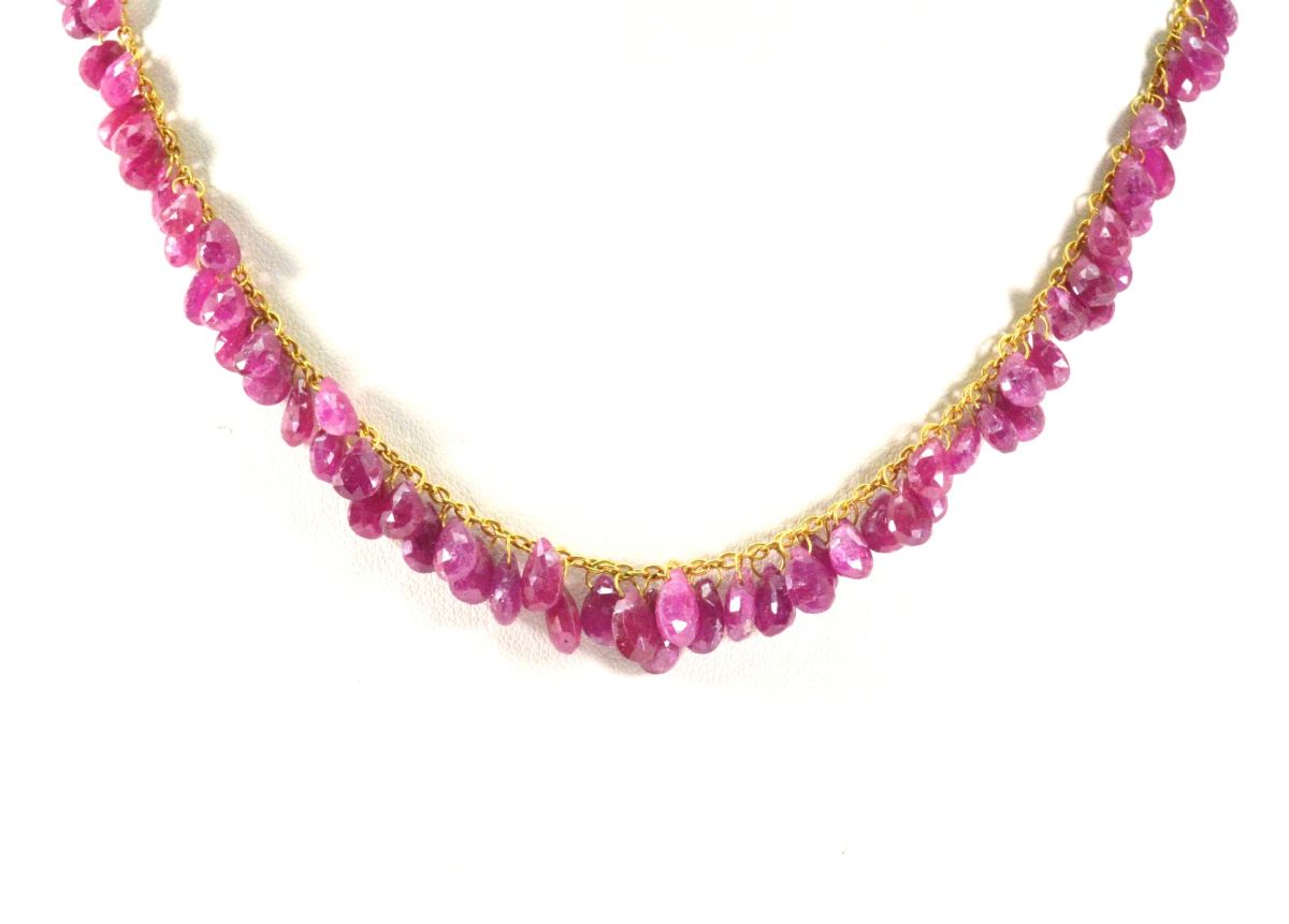 18k Solid Gold Necklace With AAA Quality in 5.00x4.00mm-5.50x7.50mm Size , SGGRC-112