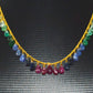 Beautiful  18k Solid Gold Necklace  With Multistone, 3.50x5.50mm -6.00x9.50mm,  SGGRC-113